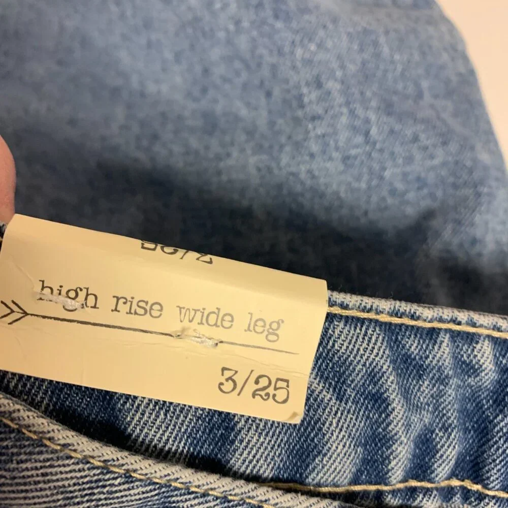 Ban-Jara Jeans high-rise wide leg cargo minor distressing Womens SZ 3 NWT - Picture 4 of 12